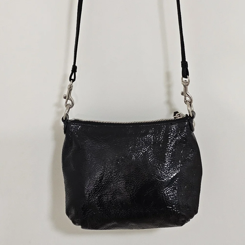 ❌️SOLD❌️EUC Coach Poppy Black Patent Leather Shoulder Bag - Picture 5 of 15